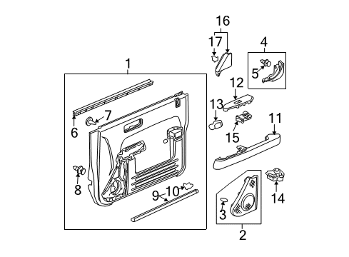 2011 Honda Element Mirrors Armrest Assembly, Right Front Door Lining (Titanium) Diagram for 83505-SCV-A01ZB