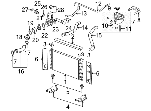 2004 Chevrolet Malibu Powertrain Control Retainer-Heater Water Bypass Valve Diagram for 24447276