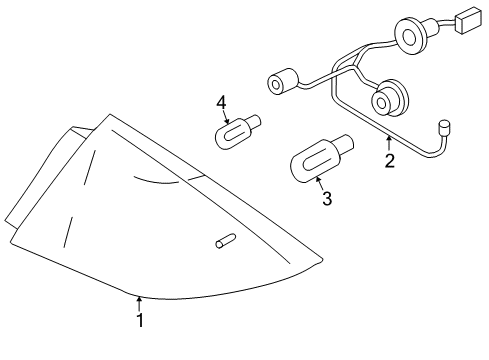 2005 Mercury Montego Bulbs Tail Lamp Assembly Diagram for 6T5Z-13405-AA