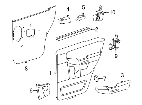 2002 Ford Explorer Switches Armrest Pad Diagram for 1L2Z-7827619-AAB