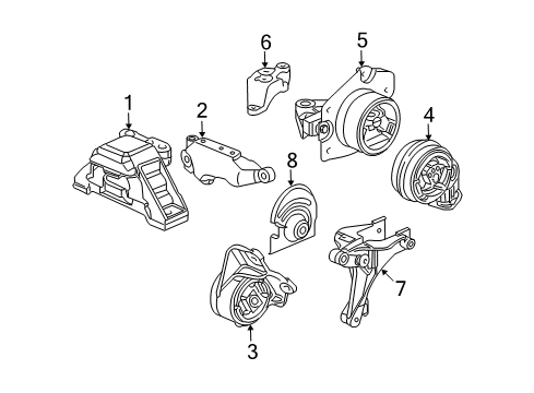 2006 Chevrolet Cobalt Engine & Trans Mounting Front Transmission Mount Diagram for 20814995