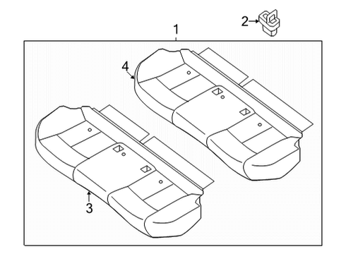 2022 Nissan Sentra Rear Seat Components Pad & Frame Assy-Cushion, Rear Seat Diagram for 88305-6LB0A