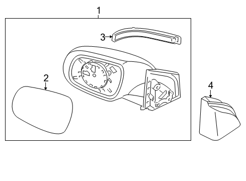 2011 Kia Rio5 Outside Mirrors Outside Rear View Mirror Assembly, Left Diagram for 876101G002