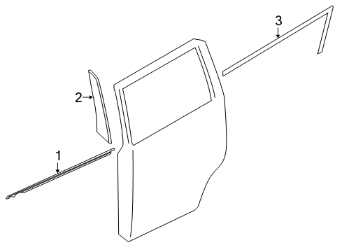 2020 Infiniti QX80 Exterior Trim - Rear Door Moulding-Rear Door Outside, RH Diagram for H2820-1A60B