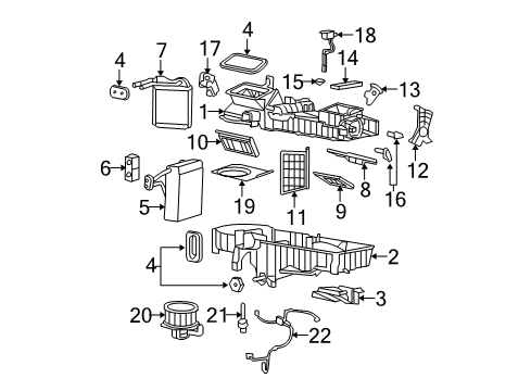 2011 GMC Canyon A/C Evaporator & Heater Components Resistor Diagram for 15218254