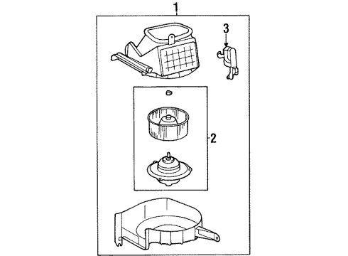 1996 Lexus LX450 Blower Motor & Fan Motor Sub-Assy, Blower Diagram for 87103-60140