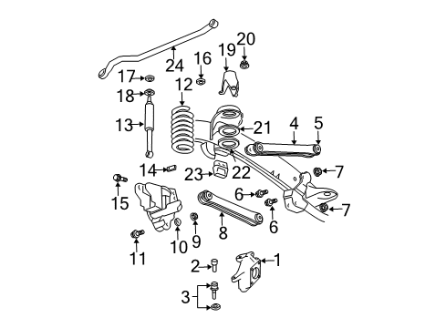 2009 Dodge Ram 2500 Front Suspension Components, Lower Control Arm, Upper Control Arm, Stabilizer Bar Lower Control Arm Diagram for 68078374AA