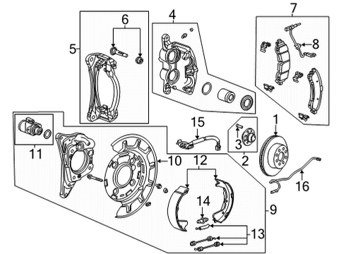 2022 Chevrolet Silverado 2500 HD Rear Brakes Caliper Support Diagram for 85512090