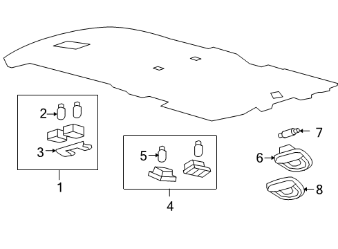 2016 Ford Expedition Bulbs Overhead Lamp Diagram for 8L1Z-13A701-AA