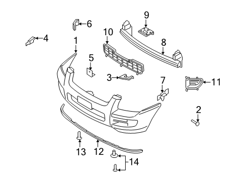 2007 Kia Sportage Front Bumper Front Bumper Cover Diagram for 865111F001
