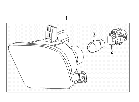 2021 Honda Odyssey Bulbs LIGHT, FR- L TURN Diagram for 33350-THR-A31