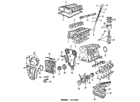 1991 BMW 318i Engine Parts, Mounts, Cylinder Head & Valves, Camshaft & Timing, Oil Pan, Oil Pump, Crankshaft & Bearings, Pistons, Rings & Bearings Gasket Set Engine Block Asbesto Free Diagram for 11111727595