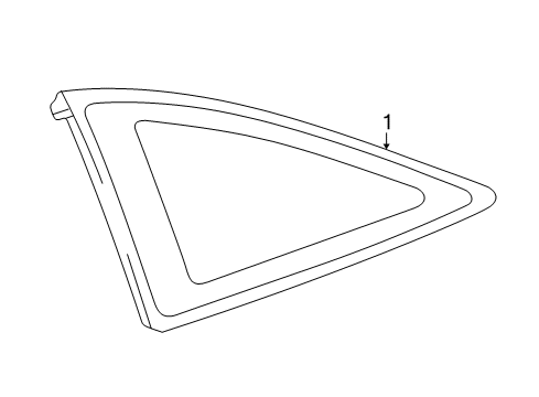 2003 Toyota Solara Quarter Panel - Glass & Hardware Glass Diagram for 62720-06060