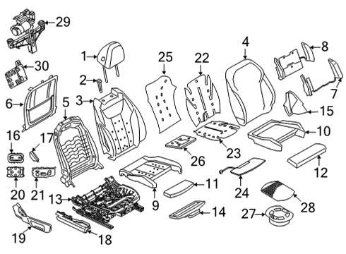 2021 BMW M440i Power Seats CONTROL UNIT SEAT MEMORY, LE Diagram for 61319867157