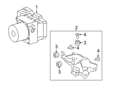 2017 Toyota Corolla iM ABS Components Mount Bracket Diagram for 44590-12220