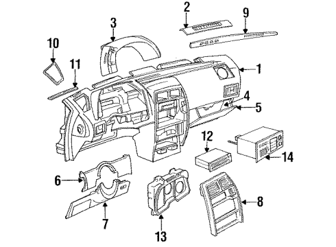 1992 Chrysler LeBaron Instrument Panel, Sound System Cluster-Electronic Diagram for 5269401