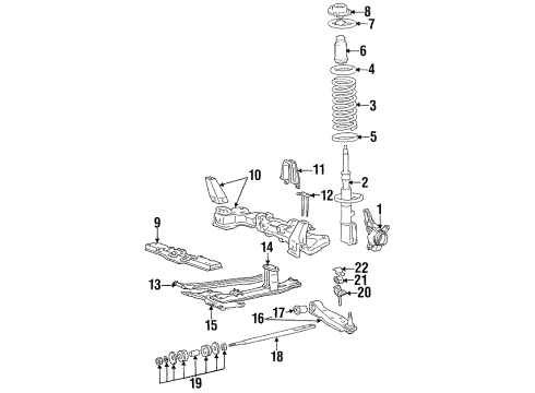 1986 Plymouth Colt Front Suspension Components, Lower Control Arm, Stabilizer Bar BUSHING Front Suspension Lower Arm Diagram for MB633275