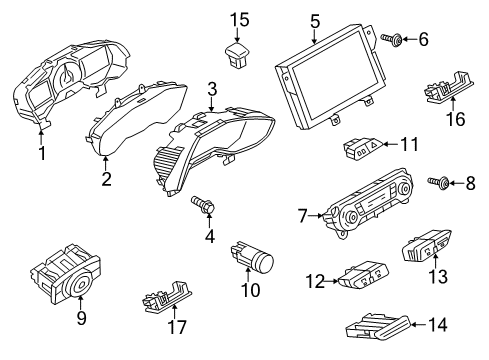 2017 Ford Focus Instruments & Gauges Cluster Assembly Diagram for CM5Z-10849-ASB