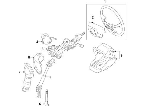 2018 Toyota Corolla iM Steering Column & Wheel, Steering Gear & Linkage Steering Wheel Diagram for 45100-12F60-C0