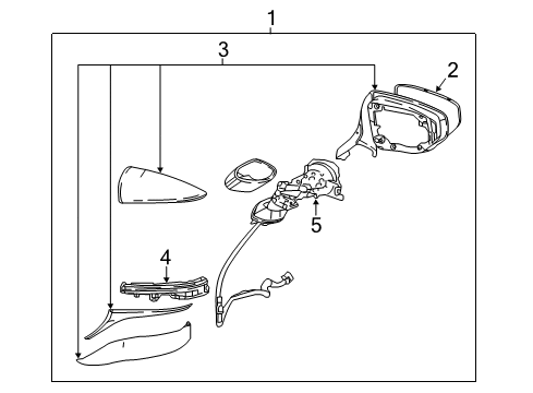 2021 Lexus LC500 Mirrors Cover, Outer Mirror Diagram for 8791A-11020-D1