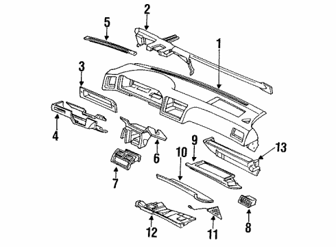 1995 Acura Legend Instrument Panel Lamp Assembly, Glove Box Diagram for 34254-SP0-A03