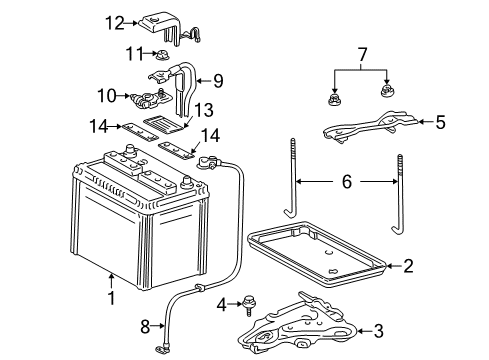 2000 Toyota Celica Battery Positive Term Diagram for 90982-05035