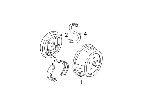 2011 Chevrolet Colorado Brake Components Plate, Rear Brake Backing Diagram for 19258603