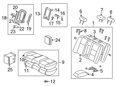 2002 Lexus IS300 Rear Seat Components Pad, Rear Seat Cushion Diagram for 71503-53010