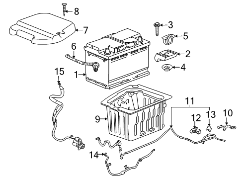 2012 GMC Acadia Battery Shield Screw Diagram for 11588619