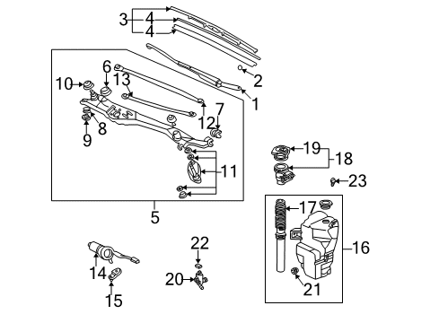 2004 Acura RL Wiper & Washer Components Hose, Washer Diagram for 76805-SP0-003