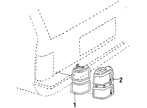 1988 Pontiac 6000 Tail Lamps Housing & Lens-Rear Combination Lamp Diagram for 5973213