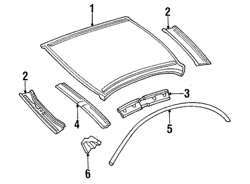 2000 Dodge Stratus Roof & Components WEATHERSTRIP-A-Pillar Base Diagram for 4646880AD