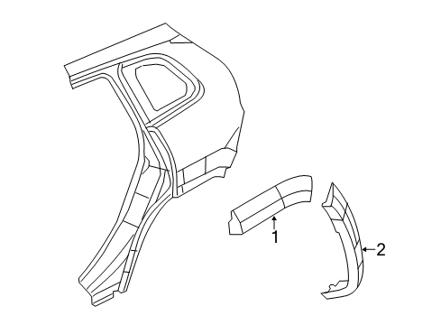 2016 Jeep Cherokee Exterior Trim - Quarter Panel Molding-Wheel Flare Diagram for 1YW30RXFAD