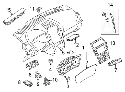2012 Ford Explorer A/C & Heater Control Units Cluster Assembly Diagram for CB5Z-10849-CA