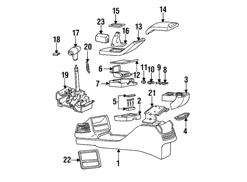 1993 Buick Skylark Floor Console HOLDER, Floor Console Diagram for 22587398