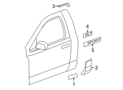 2004 Dodge Ram 1500 Exterior Trim - Cab Molding-Cab Diagram for 55077166AC