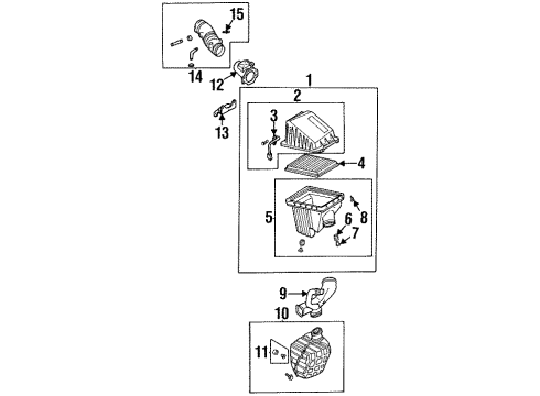 1998 Nissan Sentra Powertrain Control Air Cleaner Diagram for 16500-9B410