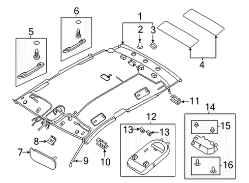 2022 Hyundai Ioniq 5 Interior Trim - Roof LAMP ASSY-OVERHEAD CONSOLE Diagram for 92800-GI000-YGU