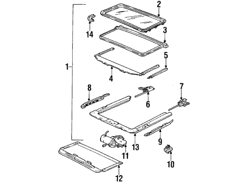 1988 Oldsmobile Cutlass Cruiser Sunroof Actuator Asm-Sun Roof Diagram for 20563315