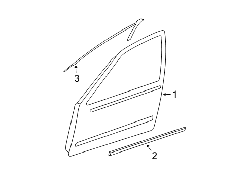 2007 Nissan Maxima Exterior Trim - Front Door MOULDING - Front Door, LH Diagram for 80871-7Y900