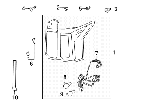 2021 Kia Sorento Bulbs Lamp-Rear Comb OUTSI Diagram for 92420P4000