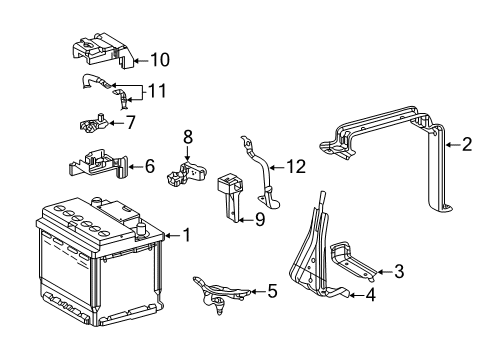 2022 Lexus UX250h Battery Clamp Sub-Assembly, BATT Diagram for 74404-76010