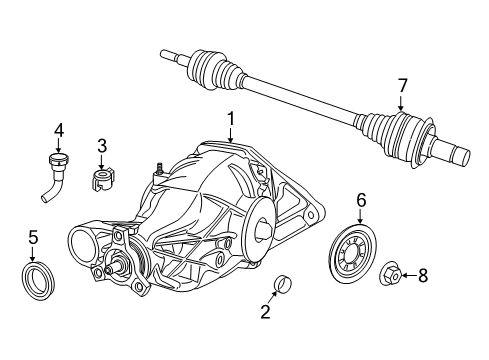 2021 Jeep Grand Cherokee Axle Housing - Rear Different-Rear Axle Diagram for 68378937AB