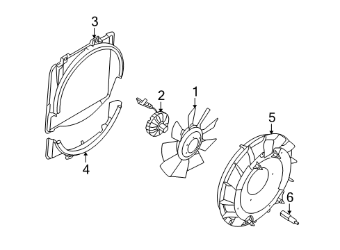 2008 Ford E-350 Super Duty Cooling System, Radiator, Water Pump, Cooling Fan Fan Shroud Stud Diagram for 3C3Z-8C669-AA