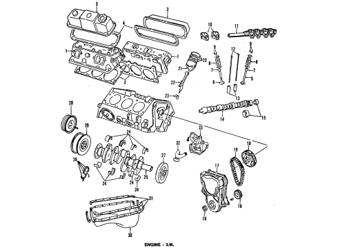 1988 Dodge B250 Engine & Trans Mounting Support-Engine Mount Diagram for 52019760