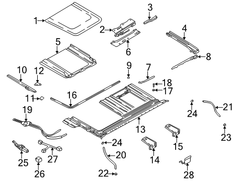 2004 Hyundai Elantra Sunroof Cover-Sunroof Guide Rail, RH Diagram for 81658-38000