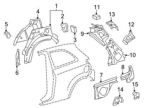 Diagram for 2012 Toyota Yaris Inner Structure - Quarter Panel 