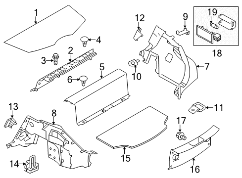 2012 Nissan Leaf Interior Trim - Rear Body Clip Diagram for 01553-06071