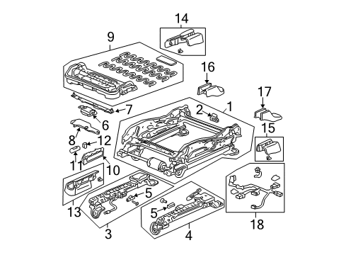 2004 Honda Accord Tracks & Components Clip, Garnish Diagram for 90610-SDA-003