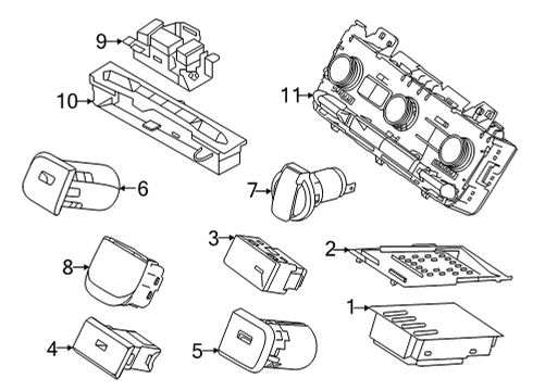 2022 Kia Carnival Electrical Components - Console CONTROL ASSY-HEATER Diagram for 97250R0100